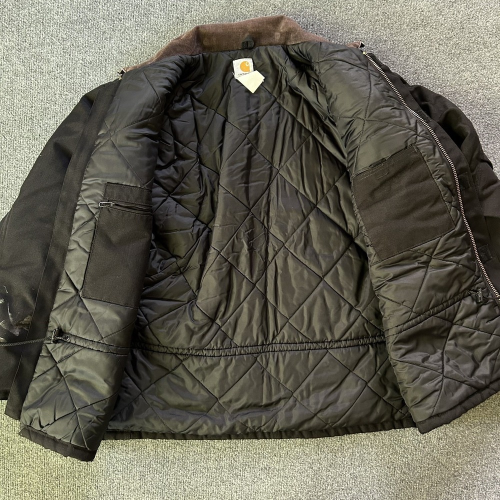 Carhartt‎ Black Chore Jacket Quilted Lined Workwear Coat Mens Vintage USA Yukon - Picture 2 of 16